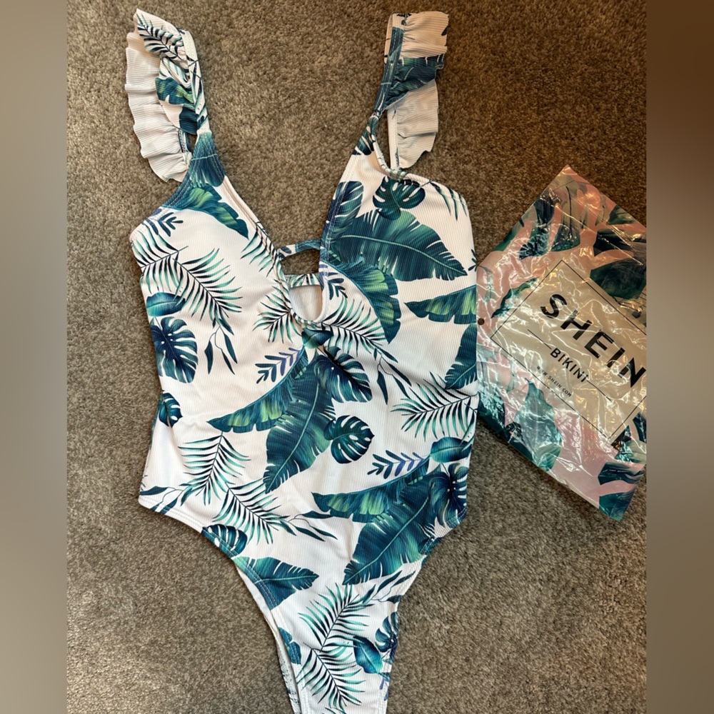 Shein tropical swimsuit, size medium